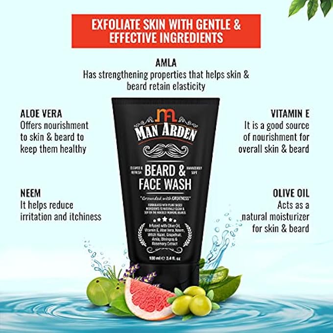 Man Arden BEARD AND FACE WASH - 100ML - Image 4